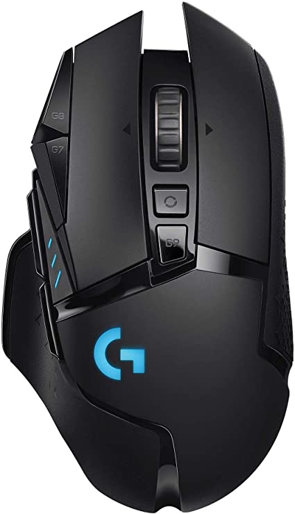 Logitech G502 Lightspeed Wireless Gaming Mouse, Hero 16K Sensor, 16,000 DPI, RGB, Adjustable Weights, 11 Programmable Buttons, Long Battery Life, On-Board Memory, PC/Mac - Black