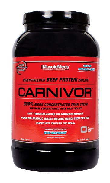 MuscleMeds Carnivor Beef Protein Isolate Powder, Blue Raspberry, 28 Servings
