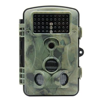 Game Cameras 1080P HD 120 Degree Wide Angle Ip54 Waterproof Hunting Trail Scouting Camera with 42 Pcs IR Leds for Night Vision, Camo - Applied to the Wild Animal Study