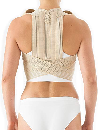 Neo G Clavicle Brace - Back Support for Posture Correction, Early Kyphosis, Rounded Shoulders, Pain Relief, Muscular Aches, Rehab - Fully Adjustable - Class 1 Medical Device - XX-Large - Tan
