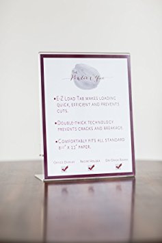 BLOWOUT SALE - Set of 6 - SUPER THICK Clear Portrait Frames - Slant Back Acrylic, 8.5 x 11 Inches, 3mm Thick, Clear Sign Holder, Display Stand, Brochure Holder, and Document Holder