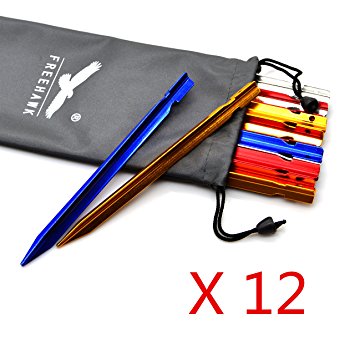 Y Shape Tent Pegs, Colorful Ultralight Outdoor Camping Trip Hiking Aluminum Alloy Tri-cone Shaped Tent Stakes Pegs 18cm for Camping and Hiking