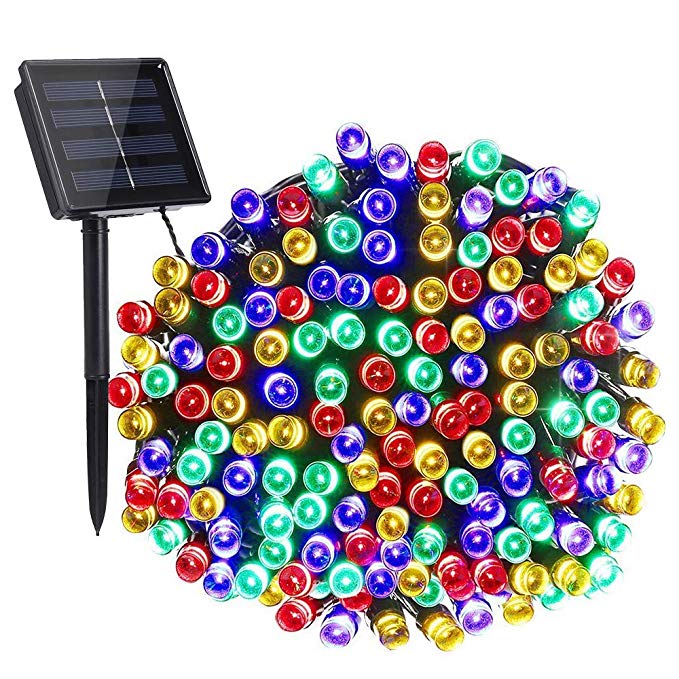 DooVee Solar Christmas Lights, 72ft 200 LED with 8 Modes Solar String Lights, Waterproof Solar Outdoor String Lights for Christmas, Patio, Garden, Party, Xmas Tree Decorations (Multicolor)