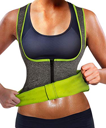 GAODI Women Waist Trainer Vest Slim Corset Neoprene Sauna Tank Top Zipper Weight Loss Body Shaper Shirt