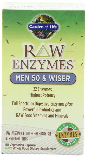 Garden of Life RAW Enzymes(TM) Men 50 & Wiser, 90 Capsules