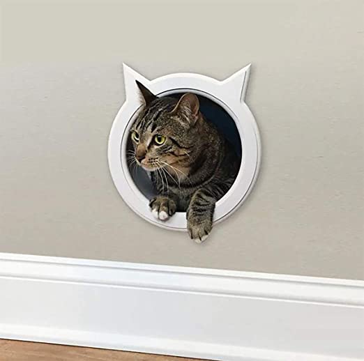 The Kitty Pass Wall Entry cat Door, Cat Door Tunnel, Cat Wall Door Pet Door Hidden Litter Box.n