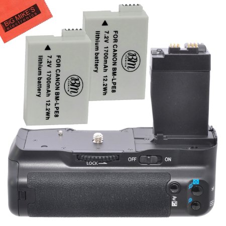 Battery Grip Kit for Canon Rebel T2i T3i T4i T5i Digital SLR Camera Includes Qty 2 Replacement LP-E8 Batteries  Vertical Battery Grip  More