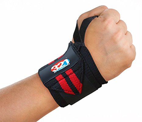 Fitness Wrist Wraps 14” or 20” (Pair) Terrycloth With Thumb Loops for Weight Lifting and Kettlebells with Bonus eBook