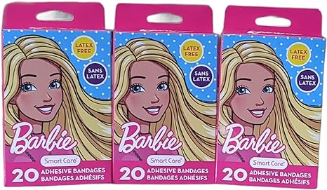 Smart Care Barbie Themed Sterile Adhesive Kids Bandages - Three Pack, Multi
