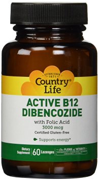 Country Life Active B-12 (dibencozide 3000 Mcg) with folic Acid (sublingual Lozenges), 60-Count