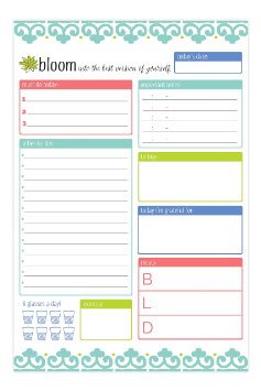bloom daily planners Planning System Tear Off To Do Pad - Teal Daily Planner To Do Pad 6" x 9"