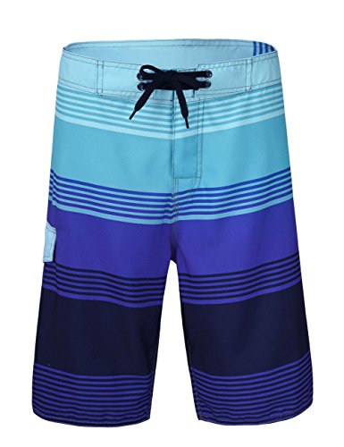 Unitop Men's Summer Holiday Stripped Quick Dry Board Shorts