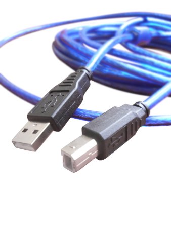 BAFX Products® - 15 ft USB 2.0 Printer Cable - A Male to B Male Cable - 15 Feet - With Ferrite Bead
