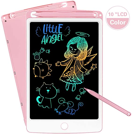 NOBES LCD Writing Tablet, 10-Inch Drawing Tablet Kids Tablets Doodle Board, Colorful Drawing Board Gifts for Kids and Adults at Home, School and Office (Pink)