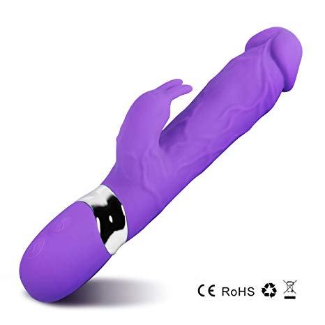 BaseTone Portable 7 -Speed Vibrating Silicone Waterproof Vibrator Dual Vibration (Purple Color)
