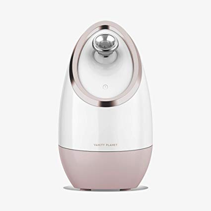 Vanity Planet Aira Ionic Facial Steamer (Rose Gold) - Pore Cleaner that Detoxifies, Cleanses and Moisturizes Skin, Adjustable Nozzle, Inbuilt Water Tank with 3 Essential oil Baskets
