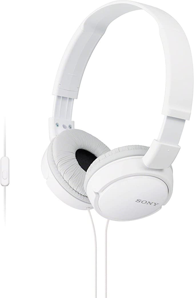 Sony MDRZX110AP ZX Series Extra Bass Smartphone Headset with Mic (White)