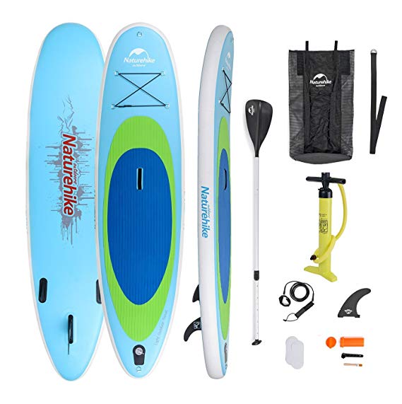 Naturehike Inflatable Stand Up Paddle Board ISUP(6 inches Thick) Universal SUP Wide Stance with Adj Paddle,Travel Backpack and Coil Leash