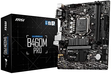 MSI B460M PRO ProSeries Motherboard (mATX, 10th Gen Intel Core, LGA 1200 Socket, DDR4, M.2, USB 3.2 Gen 1, 2.5G LAN, DSUB/DVI/HDMI)