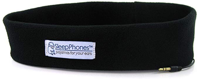 AcousticSheep SleepPhones Classic Sleep Headphones - Frustration-Free Packaging (Black, Medium - One Size Fits Most)