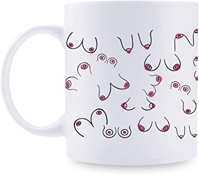 Funny Doodle Boobs Mug - Great Gifts for Women's Health Doctor, People Working in The Bra Industry - Boob Job Gifts for Friends, Colleague - 11 oz Coffee Mug