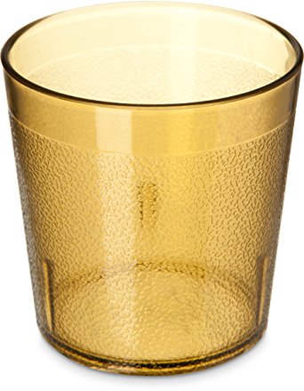 Carlisle 5529-8113 Stackable Shatter-Resistant Plastic Tumbler, 9 oz., Amber (Pack of 6)