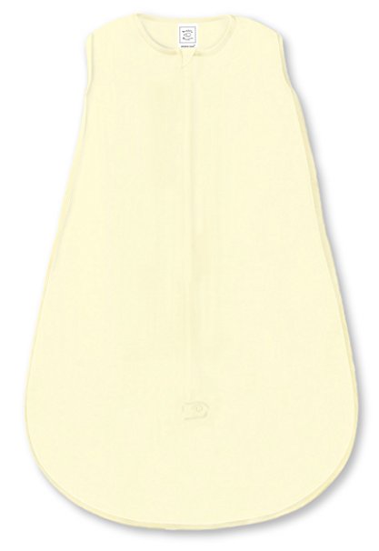 SwaddleDesigns Cotton Sleeping Sack with 2-Way Zipper, Pastel Yellow, Large