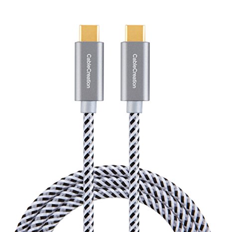 Type USB C-C Cable, CableCreation 6.6ft Braided USB 2.0 Type C (USB-C) to Type C Data Charging Cable(3A) for Apple Macbook(Pro), Nintendo Switch, Chromebook Pixel, Nexus 5X/ 6P, etc (Space Gray)