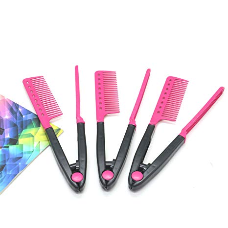 Pack Of 3 DIY Hair Straightener V Shape Comb By IDS