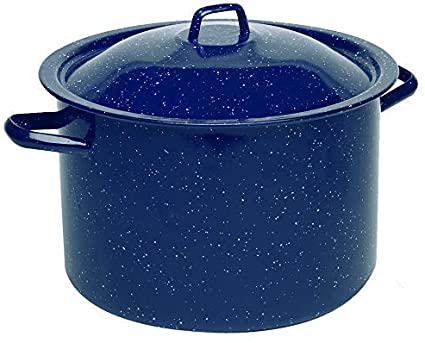 IMUSA USA Blue C20666-1063310W 6-Quart Speckled Enamel Stock Pot with Lid