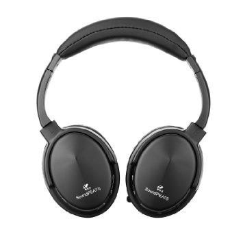 SoundPEATS A1 Bluetooth 4.1 Headphones with Built-in Mic and 12 Hour Battery, Black