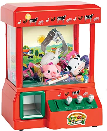 Etna Electronic Arcade Claw Machine Mini Candy Prize Dispenser Game with 4 Plush Toys and Coins