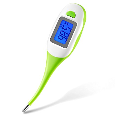 Medical Thermometer,TOPELEK Oral Thermometer w/Covers and Backlit LCD Accurate and Fast 10 Seconds Rectal and Armpit Thermometer Mercury Free ClinicThermometer for Baby,Children,Adults,Pet