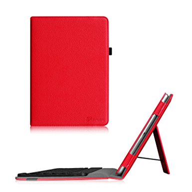 Fintie iPad Air 2 Keyboard Case - Premium PU Leather Folio Stand Cover with Removable Wireless Bluetooth Keyboard for Apple iPad Air 2 (2014 Model), Red