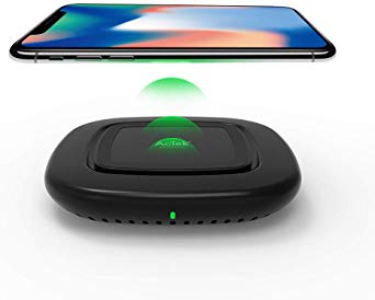 Wireless Charger, AcTek 10W Fast Wireless Charging Pad for Galaxy S10/S9/S9 /S8/Note 9, Qi-Certified 7.5W Wireless Charging Compatible with iPhone XS MAX/XR/XS/X/8/8 Plus, 5W for All Qi-Enabled Phones
