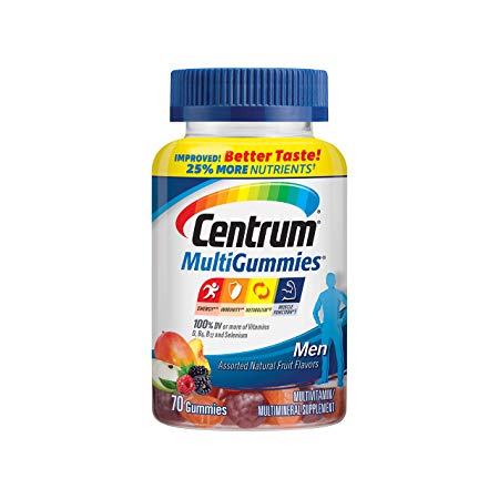 Centrum MultiGummies Men (70 Count) Multivitamin/Multimineral Supplement Gummies. Now better tasting with 25% more nutrients (1)