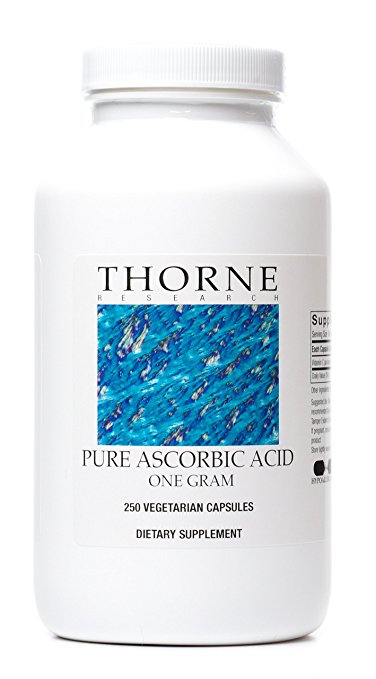 Thorne Research - Pure Ascorbic Acid (1 gram) - Crystalline Vitamin C Supplement - NSF Certified for Sport - 250 Capsules