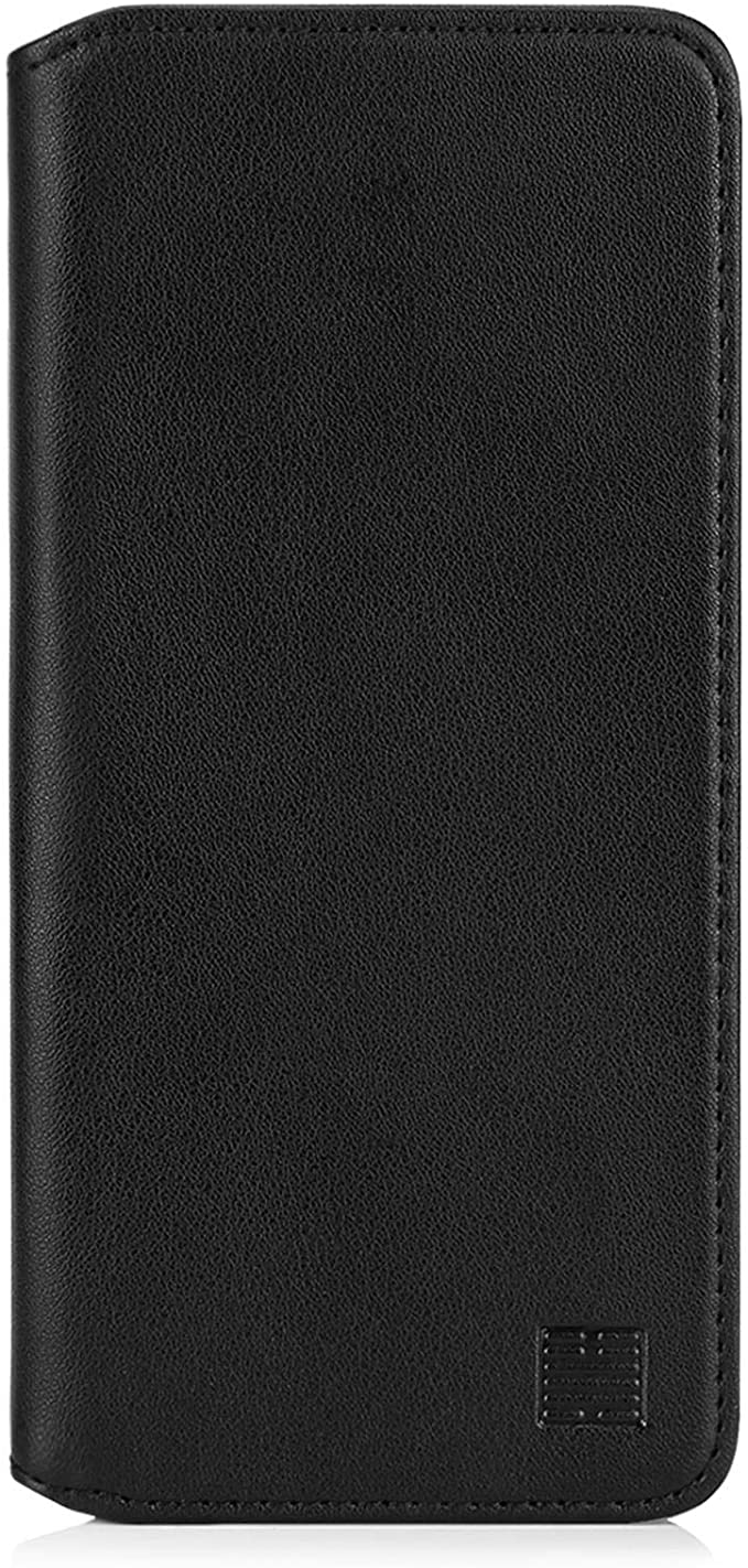 32nd Classic Series 2.0 - Real Leather Book Wallet Case Cover for Motorola Moto G Power, Real Leather Design with Card Slot, Magnetic Closure and Built in Stand - Black