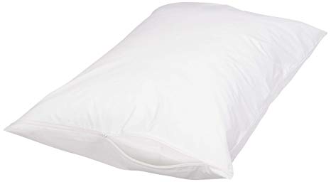 AmazonBasics Hypoallergenic Pillow Protector, White, Queen