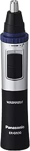 Panasonic Wet and Dry Nose, Ear and Facial Hair Trimmer, Black/Silver (ER-GN30), 1 Count (Pack of 1)