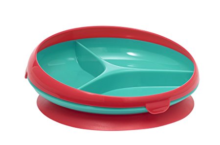 The First Years Inside Scoop Suction Sectioned Plate, Red/ Teal