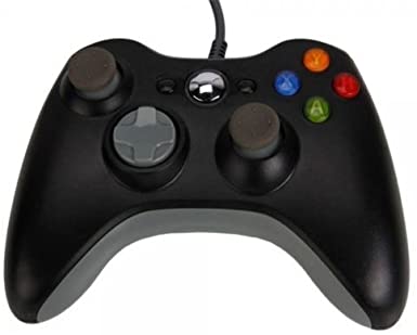 OSTENT Wired Controller Compatible for Microsoft Xbox 360 Console PC Computer Video Game Color Black