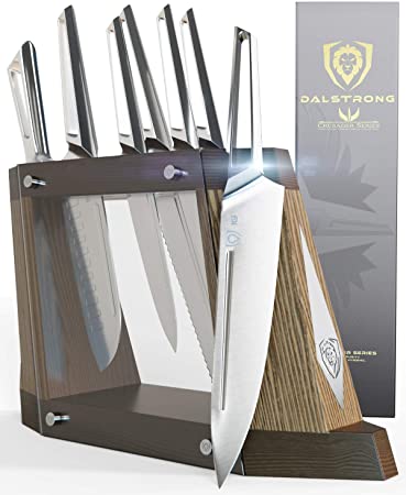 DALSTRONG - 8-Piece Knife Block Set - Crusader Series - Forged Thyssenkrupp High-Carbon German Stainless Steel - w/Magnetic Sheath - NSF Certified