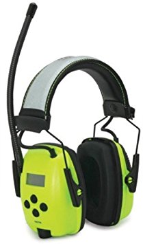 Howard Leight by Honeywell 1010390 Hi-Vis Radio and MP3 Ear Muff, bright green with reflective headband, 1-Pair