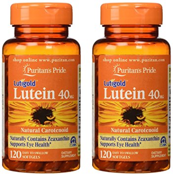 Puritans Pride Lutein 40 mg with Zeaxanthin 120 Softgels (2 Pack)