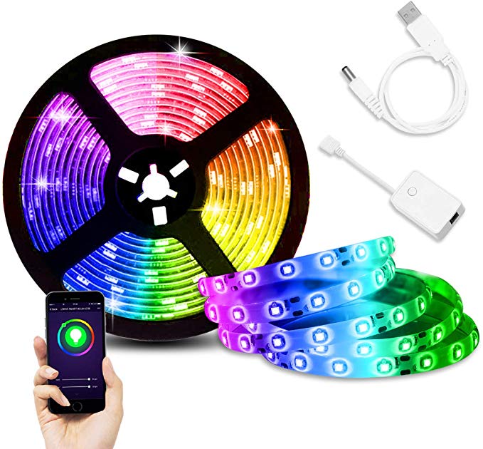 LOHAS Smart WiFi LED Strip Lights, Multicolored, 2 Meters, Work with Amazon Alexa, Smart Phone Control LED Lights, Party Home Decoration Lighting
