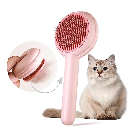 Cat Brush Cat Comb, Baytion Dog Brush Cat Grooming Brush for Short Long Hair Haired Cats Puppy Kitten, Self-cleaning Massage Combs to Remove Loose Undercoat, Mats, Tangled Hair and Shed Fur