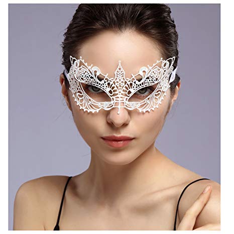 duoduodesign Exquisite High-end Lace Masquerade Mask (White/Venetian/Soft Version)