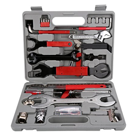 Ancheer Multi-Function Bike Bicycle Repair Tool Kit Set with Case 37 PC Home Mechanic Box Cycling