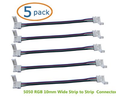 SoundOriginal Led 5050 RGB Strip Light Connector - Strip to Strip - 10mm Wide 5050 RGB Multicolor Free Welding Connector Cable 6inch (5pcs/pack)